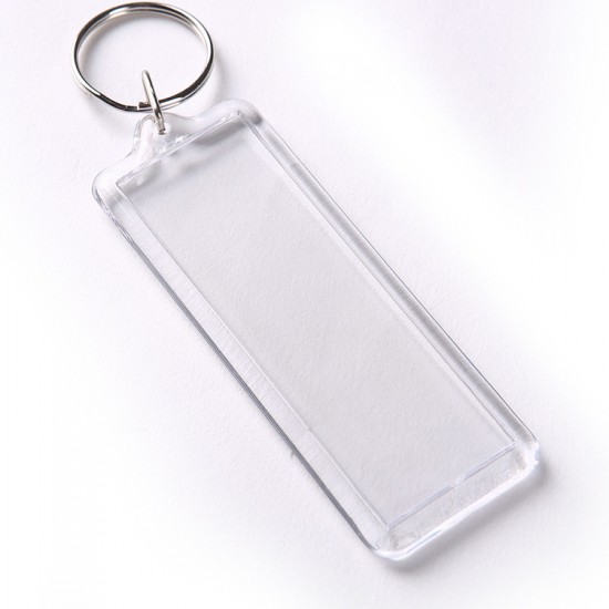 Clear Custom Blank Souvenir Plastic Keyring Frame Photo Picture Insert Acrylic Keychain