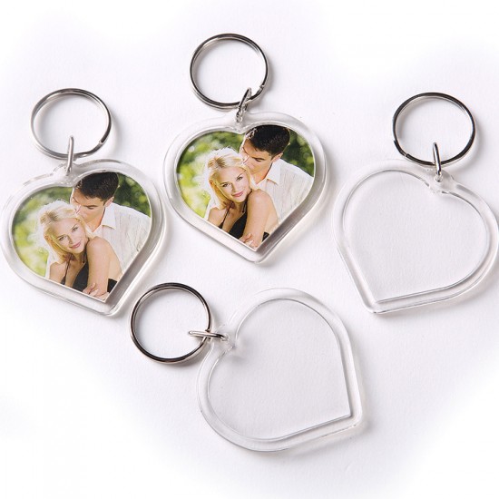 Clear Custom Blank Souvenir Plastic Keyring Frame Photo Picture Insert Acrylic Keychain