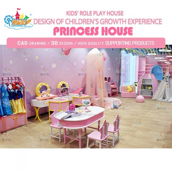 New Dream Theme Role Play Indoor Soft Playground Princess House Playhouse Shoe Cabinet for Kids