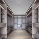 U Shape Customized Size Bedroom Wooden Wardrobes Clothes Cabinet Melamine Finished Plywood Walk in Closet