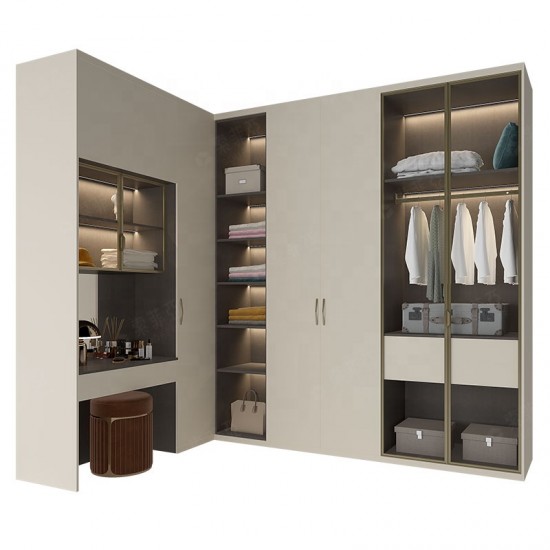 SUOFEIYA Custom Nordic Style Open Walk in Closet Organizer Bedroom Wardrobe Clothes Cabinets