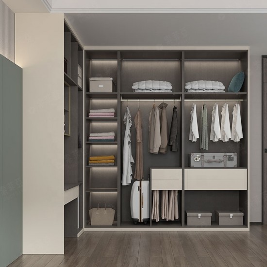 SUOFEIYA Custom Nordic Style Open Walk in Closet Organizer Bedroom Wardrobe Clothes Cabinets