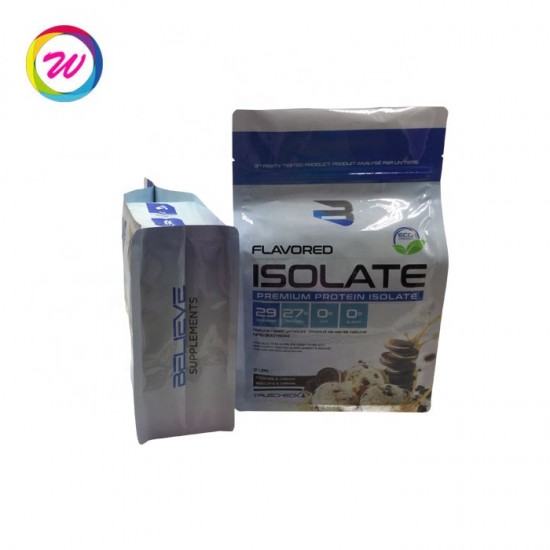 Custom Logo Resealable Stand up Protein Powder Packaging Bag Food Breast Milk Storage Bag Sandwich Bag LDPE Gravure Printing