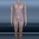 Novance Supplier Clothes Sparkly Colored Crystal Embellished Jumpsuit Shiny Rhinestone Sequined Stage Dance Costumes for Women