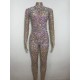 Novance Supplier Clothes Sparkly Colored Crystal Embellished Jumpsuit Shiny Rhinestone Sequined Stage Dance Costumes for Women