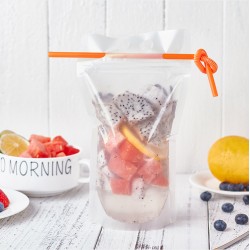 Stand up Plastic Zipper Pack Packaging Bag Drink Pouch With Straw