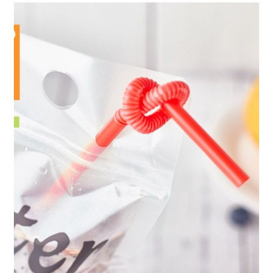 Stand up Plastic Zipper Pack Packaging Bag Drink Pouch With Straw