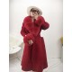 Autumn and Winter New Wool Coat Double-sided Woolen Faux Fur  Coat Faux Fur  Collar Women's Long Cuffs  Coats