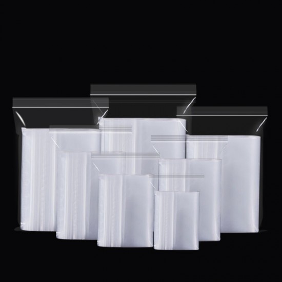 Various Sizes Plastic Zipper Seal Sundries Storage Food Preservation Refrigerated LDPE PE Packaging Reusable Pouch Bag