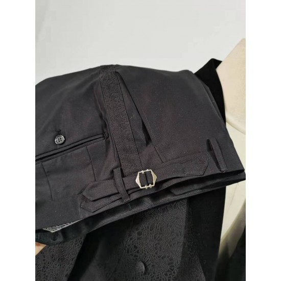 Black Jacquard Shawl Lapel.Customization of High-end Men's Suit