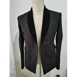 Black Jacquard Shawl Lapel.Customization of High-end Men's Suit
