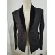 Black Jacquard Shawl Lapel.Customization of High-end Men's Suit