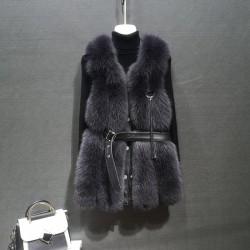 New Winter Clothes Fur Vest Women's Mid-Length Fox Waistcoat