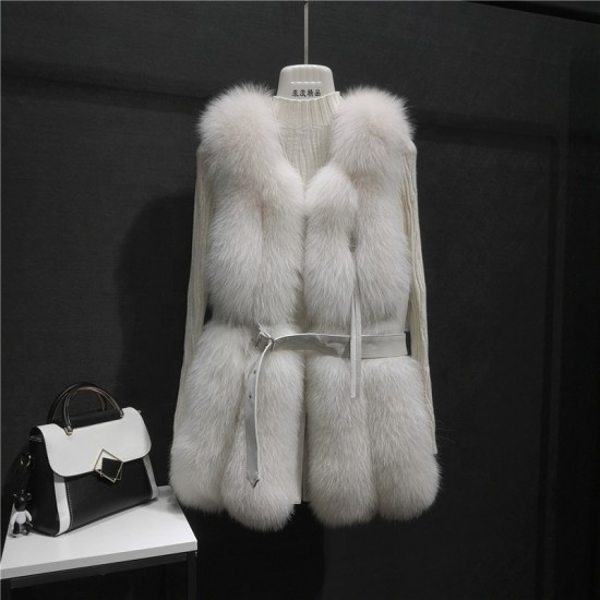 New Winter Clothes Fur Vest Women's Mid-Length Fox Waistcoat
