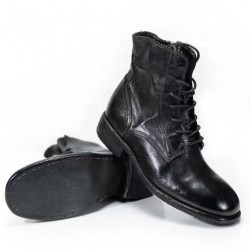 New Product Ideas Black Leather Boots for Women Round Toe Ladies Leather Ankle Boots