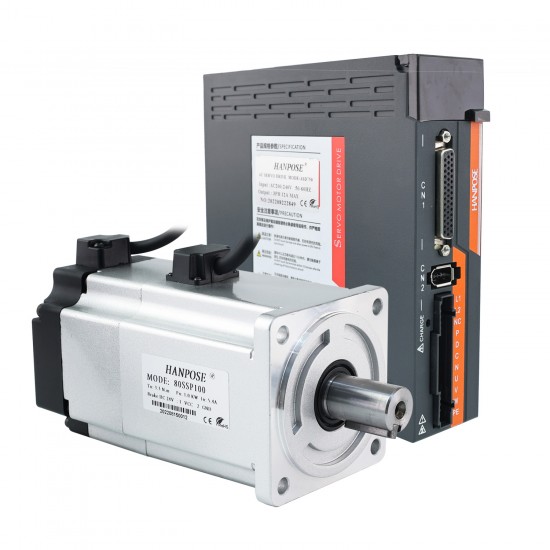 High Performance Servo Motor Driver Kit ASD2100 220V 1000W 80SSP100 3.3N.m 5.4A Constant Torque 6000rpm Ac Servo Motor and Drive