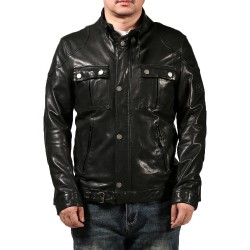Wholesale Custom High Quality Fashion Hunting Clothes Genuine Leather Coat Apparel Men's Casual Jackets& Coats 2024