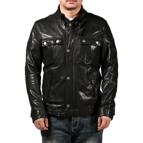 Wholesale Custom High Quality Fashion Hunting Clothes Genuine Leather Coat Apparel Men's Casual Jackets& Coats 2024