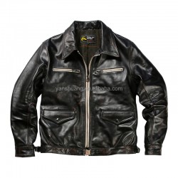 Custom-made Autumn Winter Fashion Personality Belt Clothes Real Leather Coats Motorcycle Riders Black Men's Horse Skin Jackets