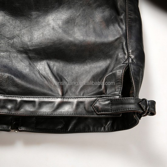 Custom-made Autumn Winter Fashion Personality Belt Clothes Real Leather Coats Motorcycle Riders Black Men's Horse Skin Jackets