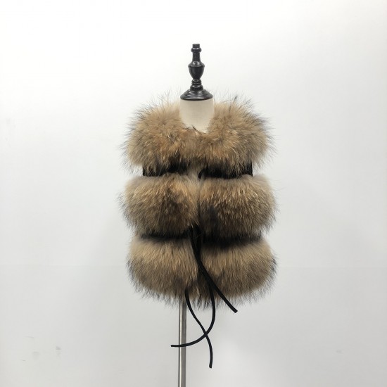 Baby Autumn Winter Vest Waistcoat Boys Girls Raccoon Fur Coat Kids Clothes Child Fur Vest