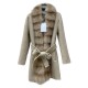 New Style Detachable Fox Fur Collar Belt Slimming Winter Wool Cashmere Coat Women