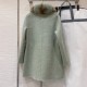 New Style Detachable Fox Fur Collar Belt Slimming Winter Wool Cashmere Coat Women