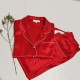 100% Silk 22mm Long Sleeve Silk Pajama Set Sleepwear for Women