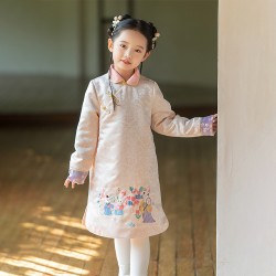 Good Price Girls' New Dress Winter Skirt Children's Clothes Cheongsam Chinese Style Suit