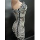 NOCANCE Designer Clothes Black See Through Hot Slit Shiny Diamond Tassels Tube Top Dresses Women Sexy Cocktail Dresses for Party