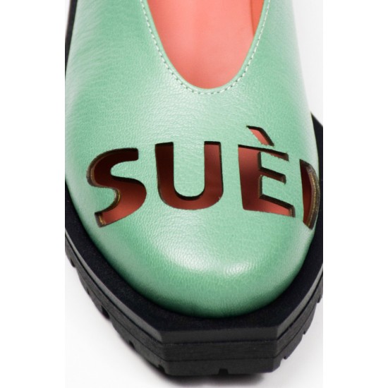 Best Quality Made in Italy Goat Leather Tiffany Colour Slip on Loafers Shoes Trendy Casual for Women