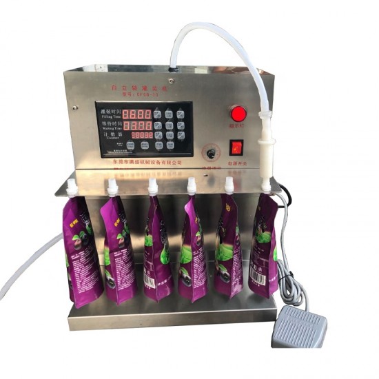 Cheap Price Manual 250ml Liquid Detergent Stand up Spout Doypack Pouch Filler Filling and Capping Machine