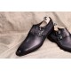 Monk-Strap Shoes Double-button crocodile Texture Stitching Shoes square Head Shoes