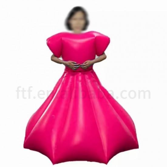 Custom Environmental PVC Solid Color Shiny Masquerade Ball Inflatable Princess Skirts for Sale