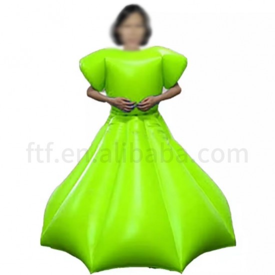 Custom Environmental PVC Solid Color Shiny Masquerade Ball Inflatable Princess Skirts for Sale
