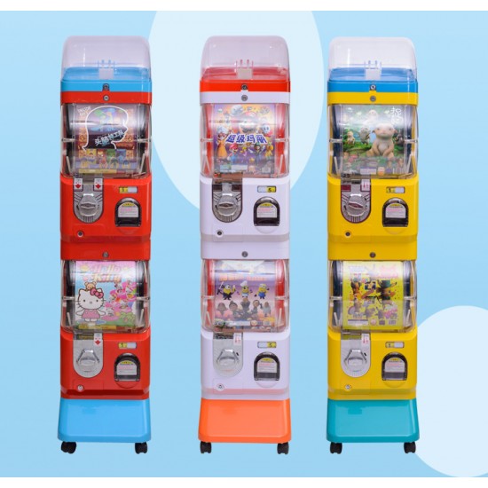 2 Layer Egg Capsule Toy Vending Machine Wholesale Coin Operated Gashapon Capsule Toys Plastic Capsule Toys