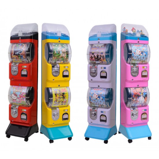 2 Layer Egg Capsule Toy Vending Machine Wholesale Coin Operated Gashapon Capsule Toys Plastic Capsule Toys