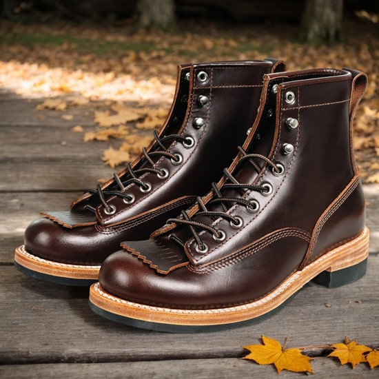 New Style in Spring and Summer British Horse Lace up  Boots Male Boots for Men Shoes Goodyear Stitching Technology Boots