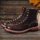 New Style in Spring and Summer British Horse Lace up  Boots Male Boots for Men Shoes Goodyear Stitching Technology Boots