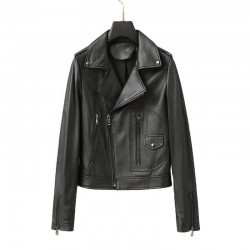 New Fashion Women Girl Sheep Leather Coat Lady Real Sheep Skin Short Jacket Clothes JT3142