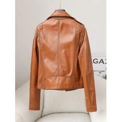 New Fashion Women Girl Sheep Leather Coat Lady Real Sheep Skin Short Jacket Clothes JT3142