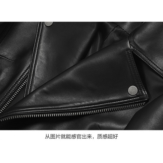 Designer Fashion Womens Jacket Chaquetas Mujer 2023 Black Genuine Sheepskin Leather Coat Jacket for Women