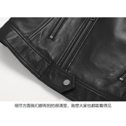 Designer Fashion Womens Jacket Chaquetas Mujer 2023 Black Genuine Sheepskin Leather Coat Jacket for Women