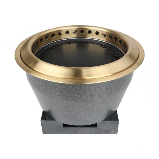 Factory Supply Commercial Barbecue Oven Japanese Gold Stainless Steel Round Charcoal BBQ Oven