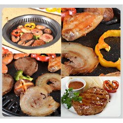 Factory Supply Commercial Barbecue Oven Japanese Gold Stainless Steel Round Charcoal BBQ Oven