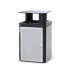 Public Garbage Can 32 40 Gallons Large Outdoor Commercial Use Metal Recycling Litter Bin Steel Trash Can