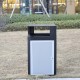 Public Garbage Can 32 40 Gallons Large Outdoor Commercial Use Metal Recycling Litter Bin Steel Trash Can
