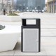 Public Garbage Can 32 40 Gallons Large Outdoor Commercial Use Metal Recycling Litter Bin Steel Trash Can
