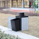 Public Garbage Can 32 40 Gallons Large Outdoor Commercial Use Metal Recycling Litter Bin Steel Trash Can