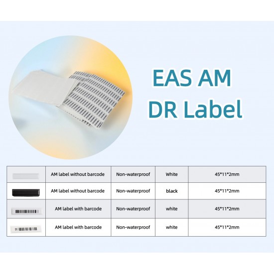 Anti Theft EAS Label Sticker EAS AM DR Label  EAS 58khz Anti Theft Barcode DR Label for Shopping Mall and Supermarket